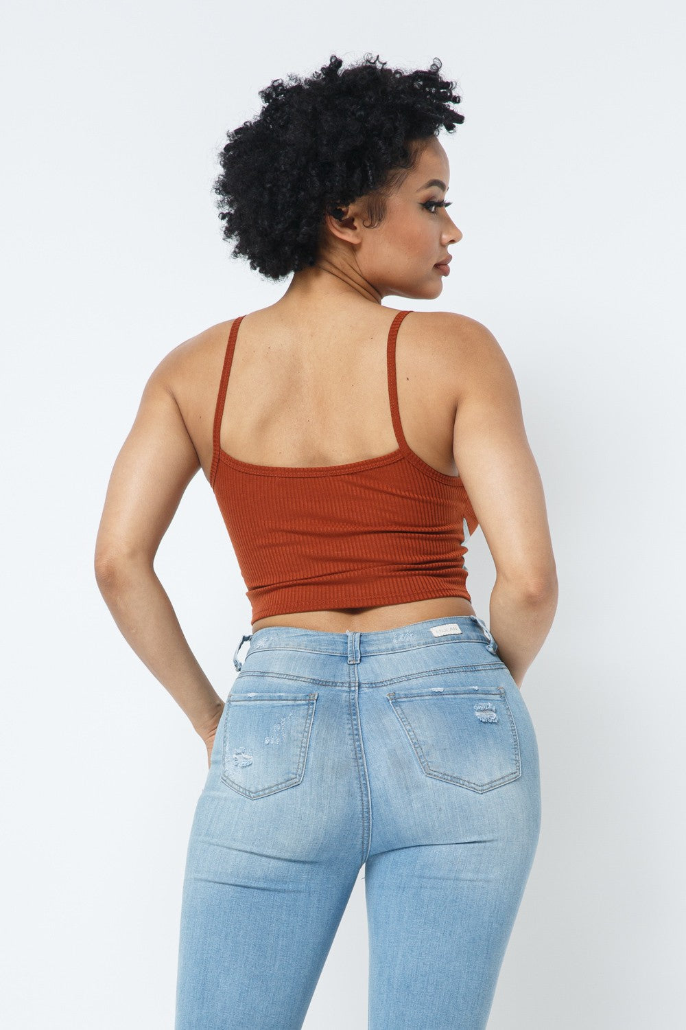 Color Block Crop Cami