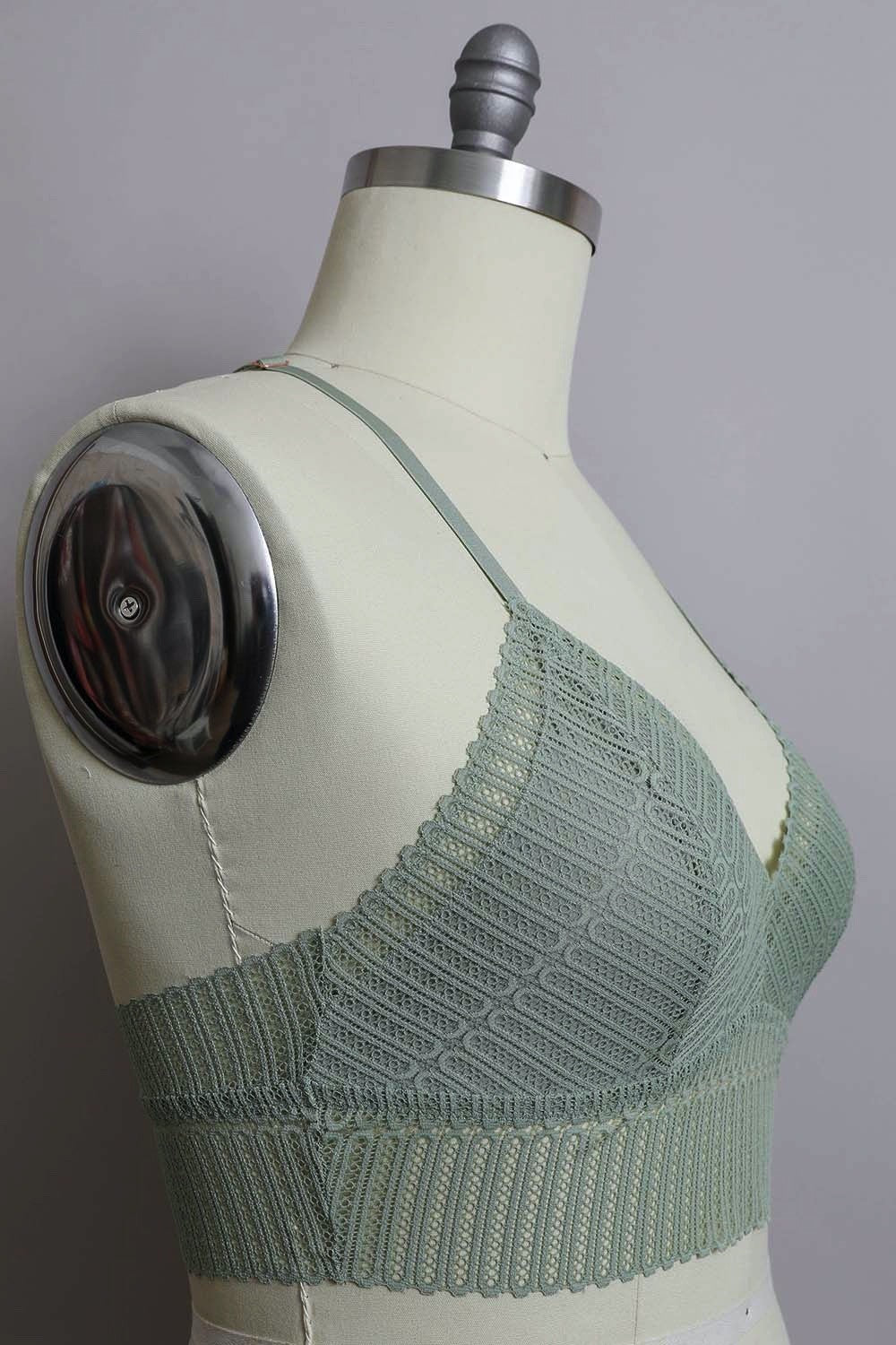 Plus Ribbed Lace Bralette