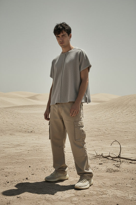 Oversized Raw Stitch Vest