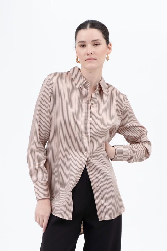 Pinstripe Button up Woven Top