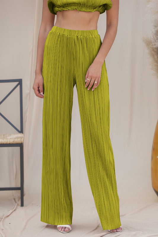Plisse Wide Leg Pant